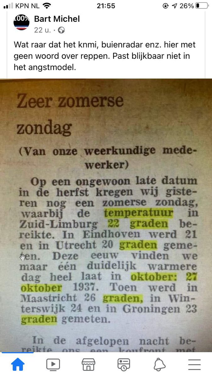 Iedereen is in rep en roer over een paar dagen nazomer eind oktober.
Degenen onder ons, die al wat langer meelopen weten dat het wel vaker erg mooi weer was 2e helft oktober.

Ook bijna een eeuw geleden was het wel eens mooi weer om deze tijd: