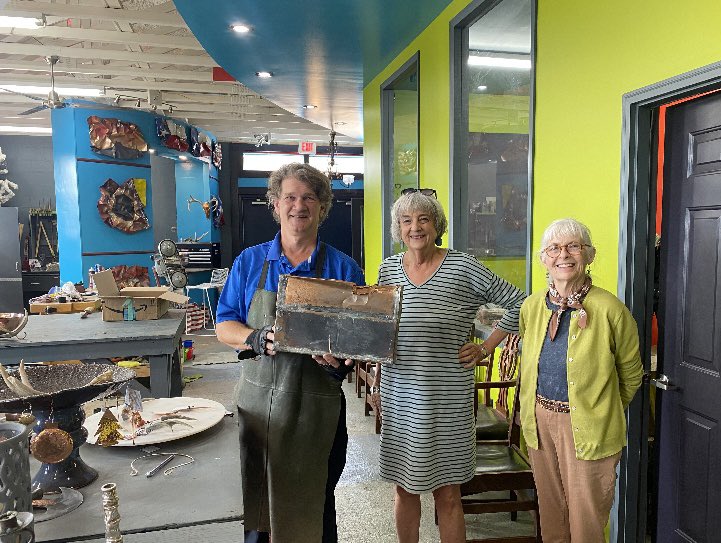 Coppersmith Ben Caldwell is turning a copper box of theirs into  a planter. Ben can transform your existing copper treasure into a new treasure. Just take a photo of what you have and email it to Lael@benandlael.com 615-218-2460
#artstudio #art #artist #coppersmith #copper #metal