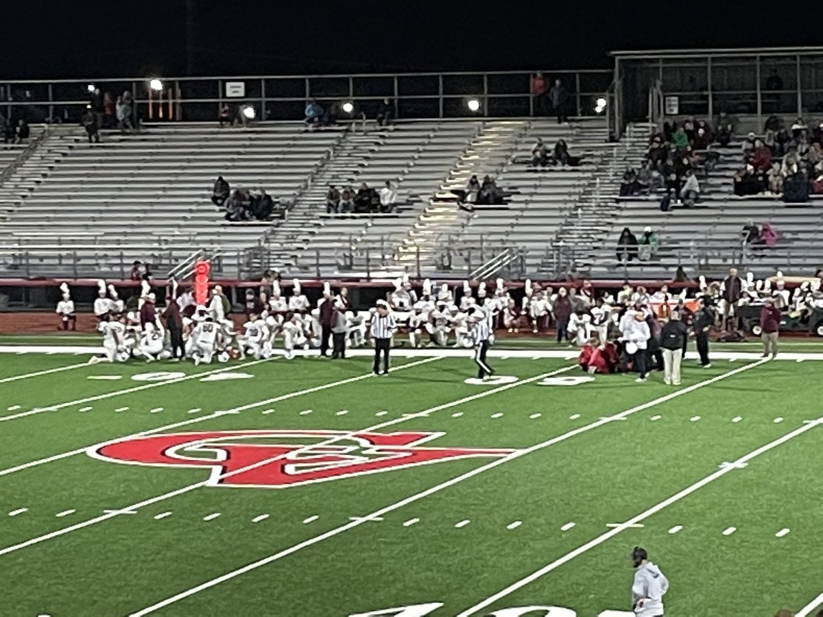 Right here.Tonight,one of our own was injured on the field.He needed to be taken off the field.But, look at the visiting team in white. It may be hard to see,but,EVERY SINGLE player, cheerleader and marching band member took a knee. This is sportsmanship.Thank you, #GoMtLions