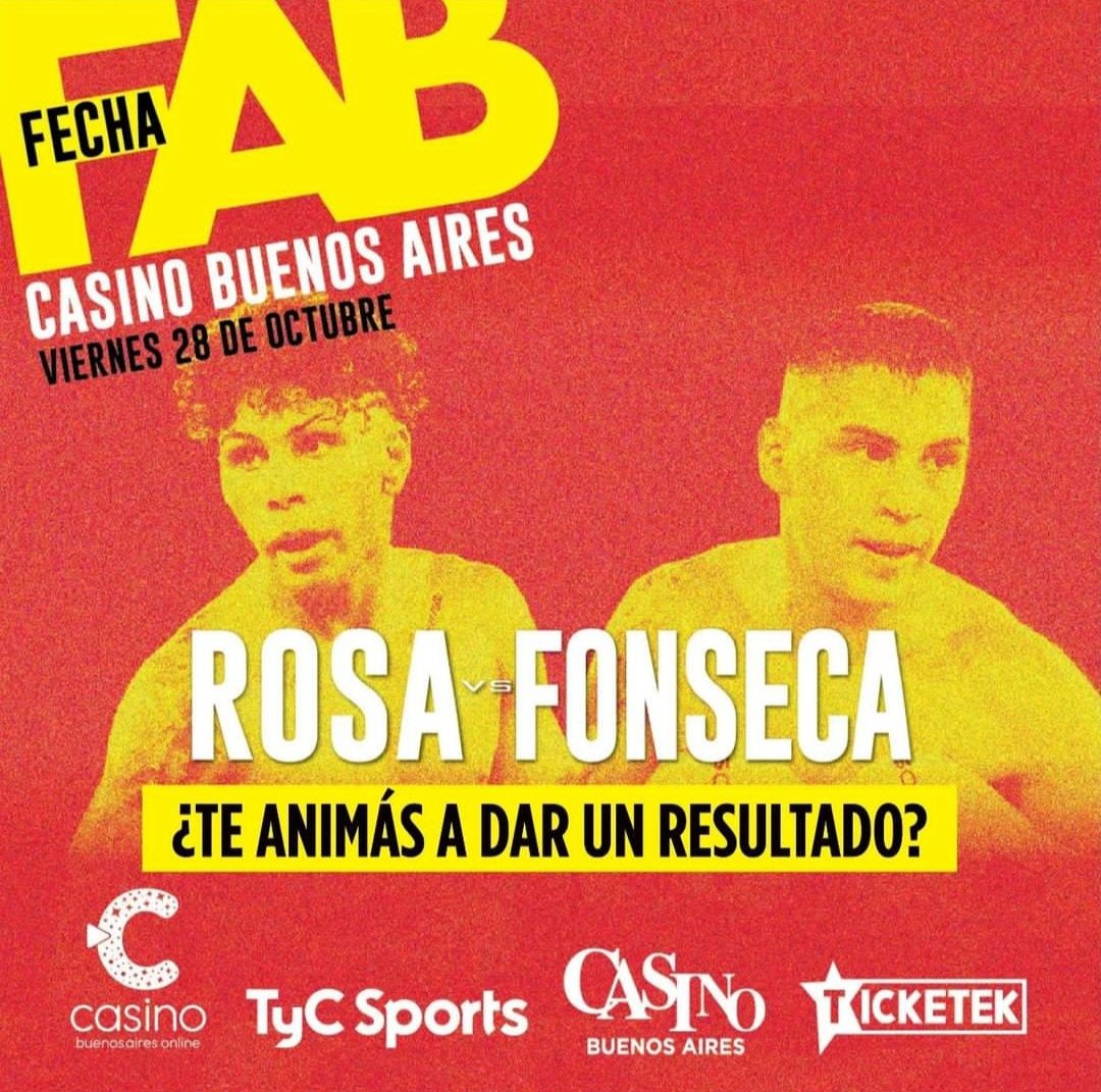 AlGritoDeKOt's tweet photo. Comienza en @BoxeoDePrimera la cartelera de la #FechaFAB desde el Casino Buenos Aires, Buenos Aires, Argentina que tiene como estelar el combate entre José Rosa y Leandro Fonseca. Además:
- Clara Lescurat vs Naylea Gil Sanabia
- Francisco Verón vs Franco Ledesma
y más https://t.co/uO9DSpl8s1