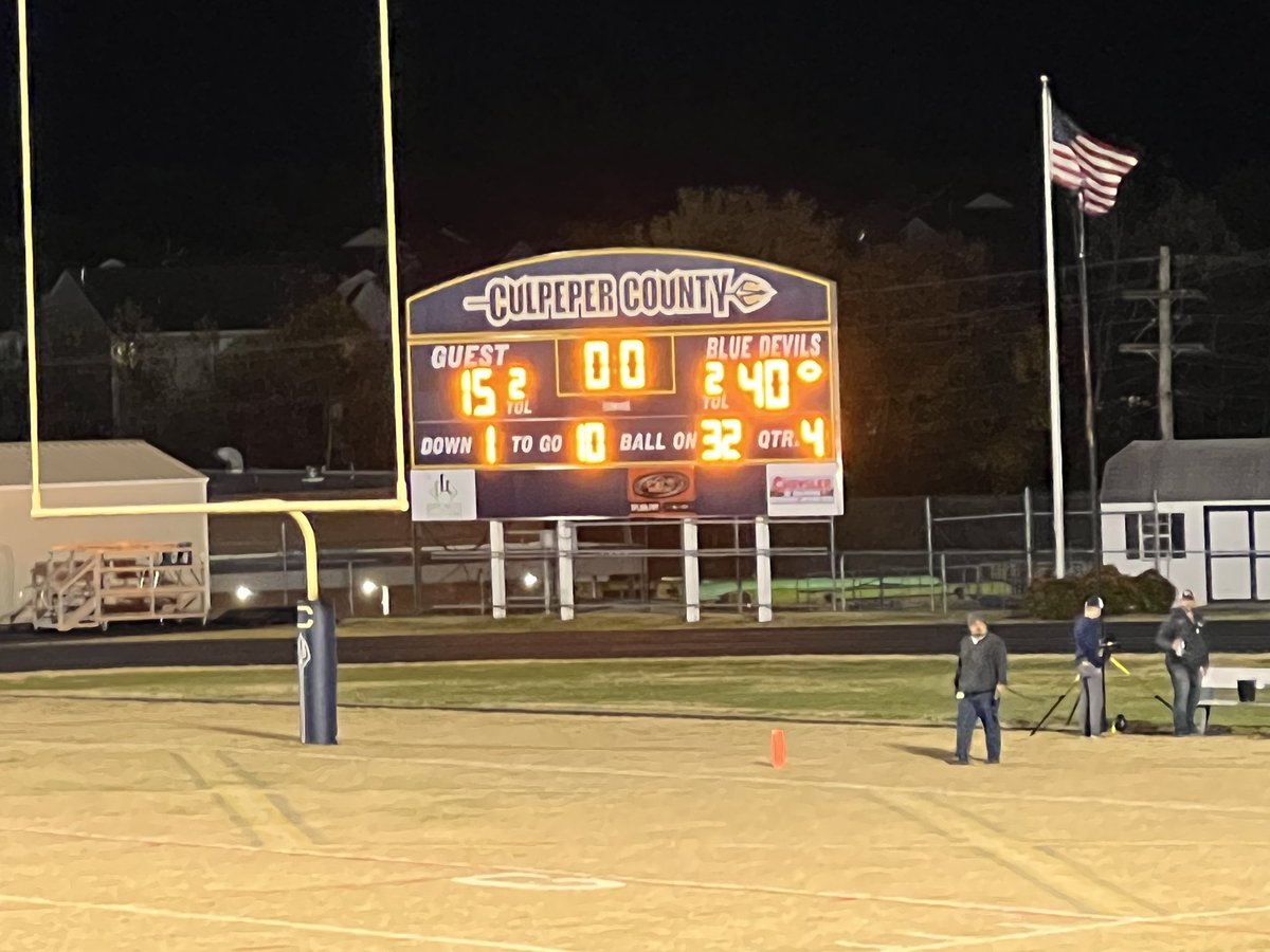 oldpik's tweet photo. Great night watching @CoachPickettCC and the @culpeper_fb do their thing. Scored in all three phases of the game. Congrats on making the playoffs! https://t.co/vPMEImsfQv