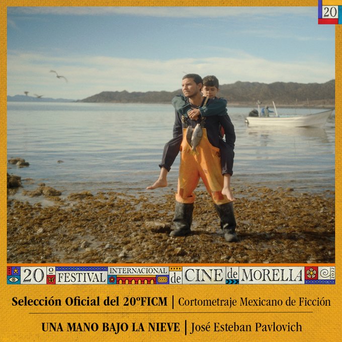 Ojo a Mejor Cortometraje de Ficción Mexicano del #20FICM: UNA MANO BAJO LA NIEVE, dirigido por José Esteban Pavlovich. El premio consiste en en un diploma, la escultura Ojo, un paquete de postproducción patrocinado por New Art, y $100,000 otorgados por <a href="/SidralMundetMx/">Sidral Mundet</a>.