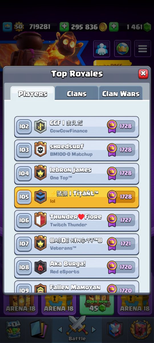 Hi everyone, i am back😄
Played a little and got to the last league, not bad
If you wanna add dm, adding only royale champions players+, gl at the season!