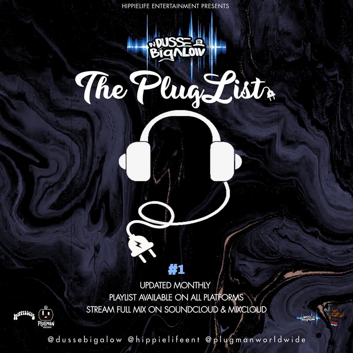 DusseBigalow's tweet photo. The #PLUGLIST is OUTNOW❗️

Available on @mixcloud @soundcloud @spotify @youtube @tidal

Every song on this mix is from my personal library and have been in constant rotation this past month so i figured I’d plug the public on some slaps!

This will be updated monthly!
Link in bio https://t.co/OcCdIhPmIE