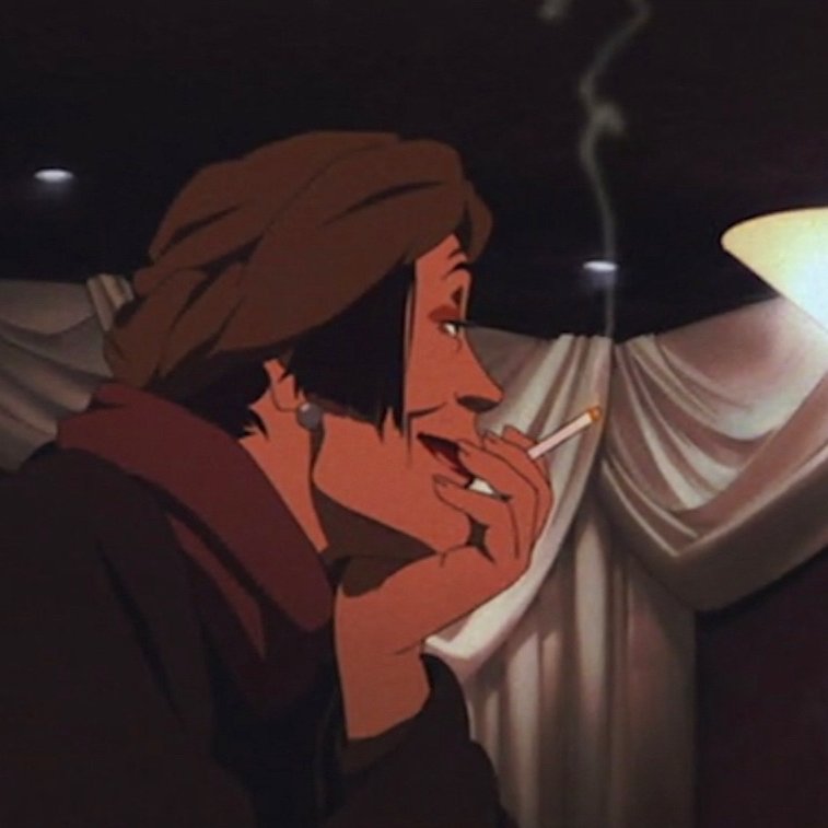 Pteroterror's tweet photo. Lets not forget the amazing trans-fem protagonist of  Satoshi Kon's Tokyo Godfathers, from early 2000s (it's a great film, check it out) https://t.co/iR2WSMOCA8