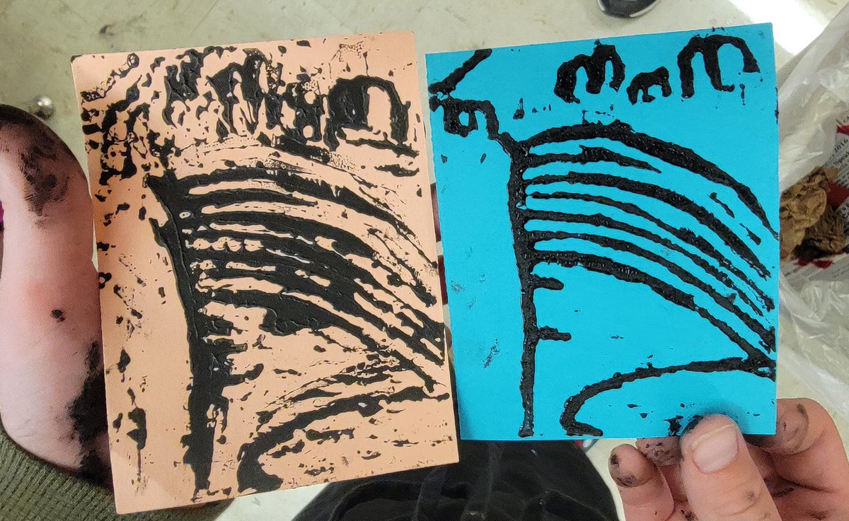So proud of this student! His first prints (left) didn't turn out as well as he wanted. He problem solved and tried it again (right). The next prints turned out excellent! #wlcardpride #growthmindset
