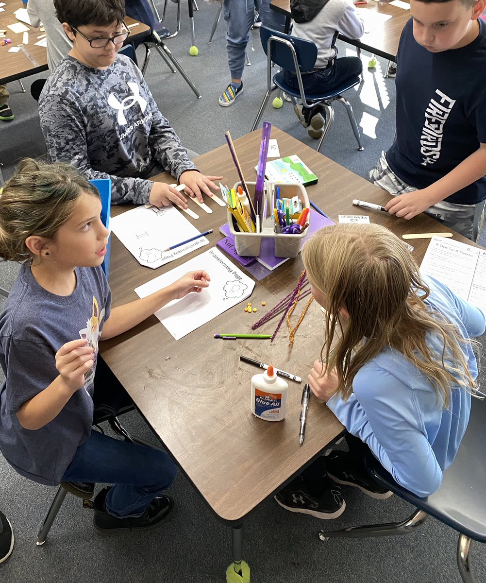 PrassPaxson's tweet photo. It was monster mayhem in Mrs. Gouge’s class today! Collaboration and cooperation skills were in action. Students experiment to determine if their chairs would hold their Monsters? 🎃@KetteringSchls #EngagedCollaborators https://t.co/Ionu6W8hwF