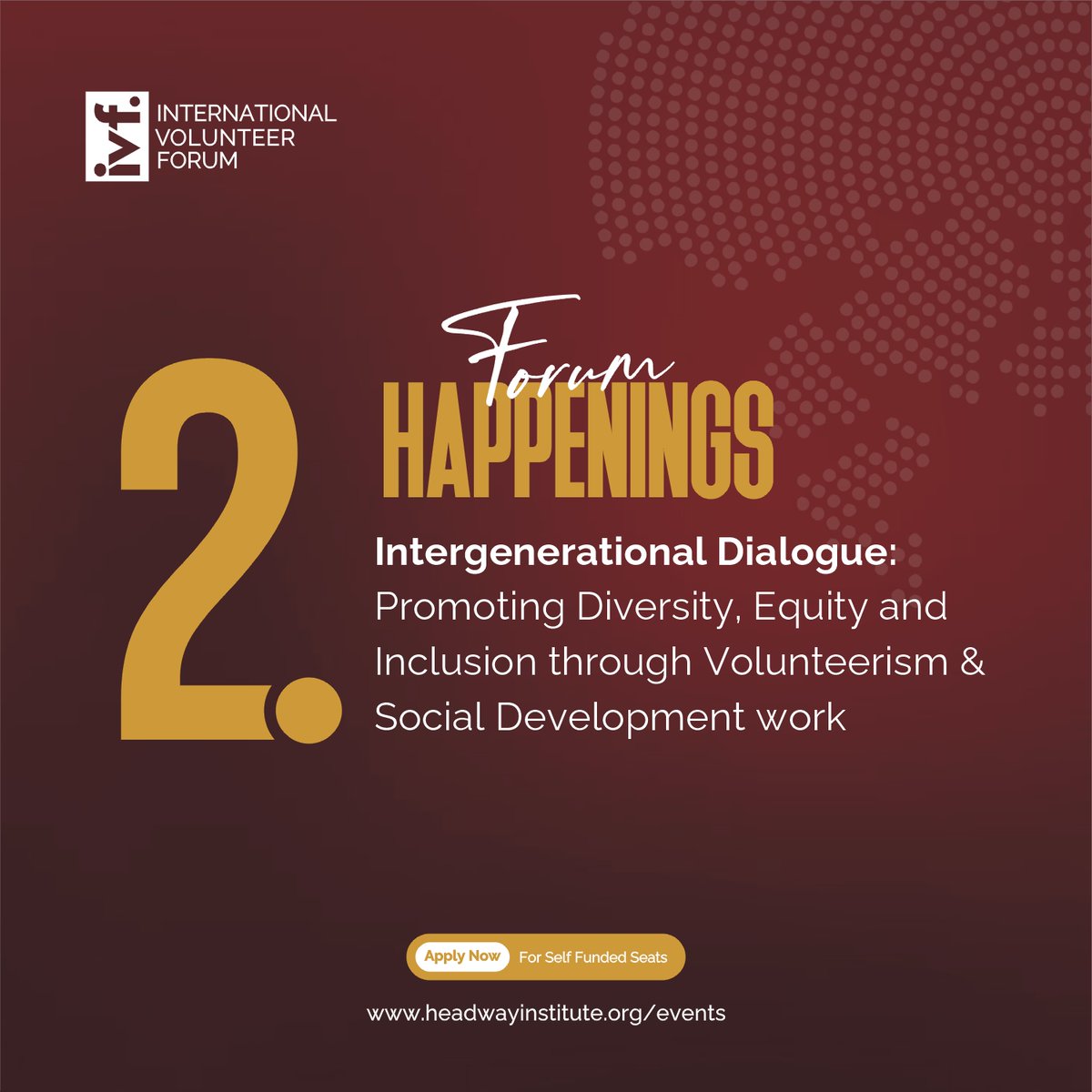 Headway_isa's tweet photo. 🛎️ IVF 2022 Agenda

We will be hosting #intergenerationaldialogue on "Promoting Diversity, Equity &amp; Inclusion through Volunteerism &amp; Social Development work".

#humanrights #intergenerational #dialgoue #unitednations #volunteers #volunteerday #ivfturkey #hisaivf2022 #policymaking https://t.co/qHxiYBahW5