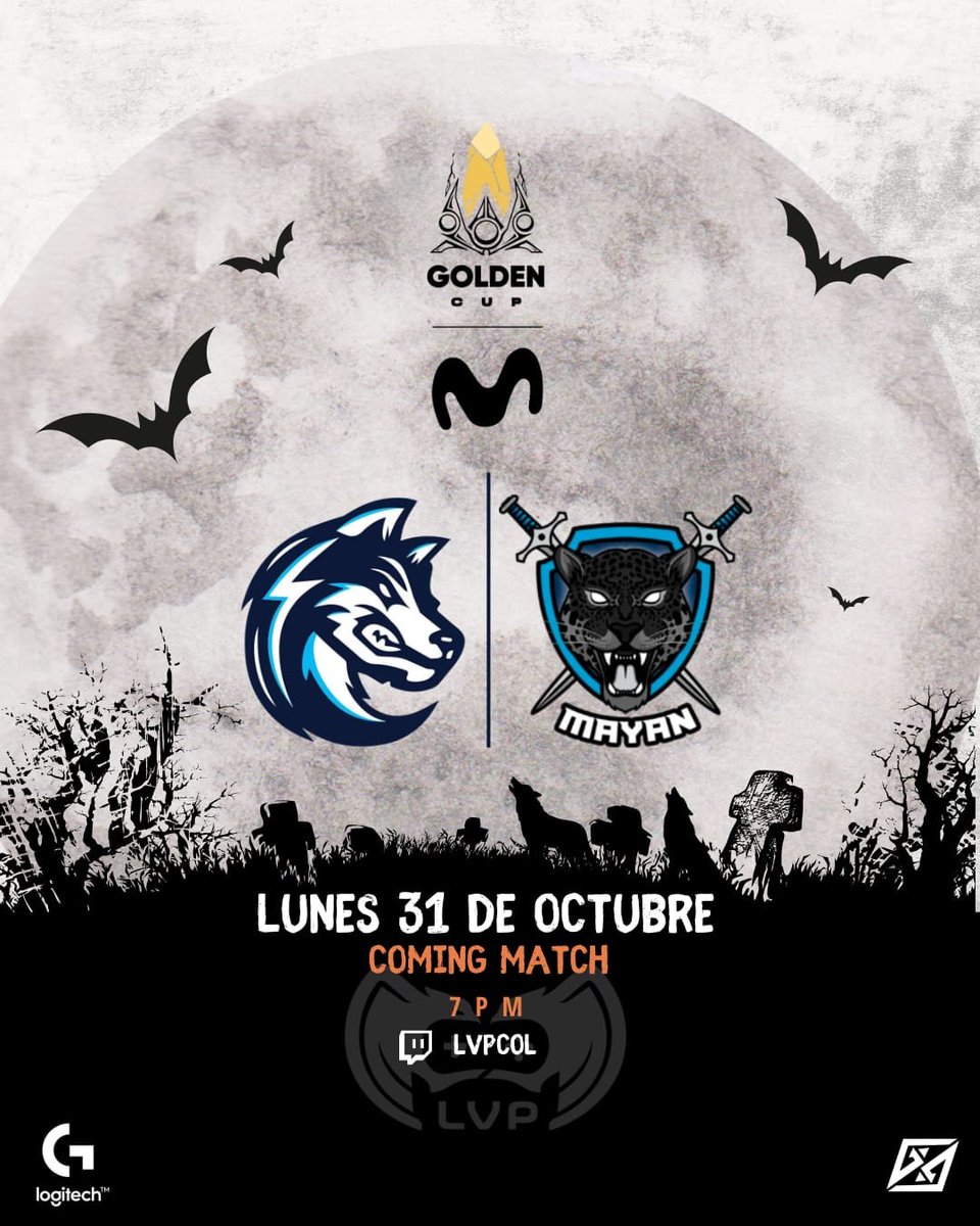 Zeu5_esports's tweet photo. Dulce o truco? 🎃🦇
Se acerca el inicio de la Golden Cup y nos enfrentaremos a los jaguares de @TeamMayan🔥🔥Primera ronda de @LVPcolLoL Vamos con todo manada 🐺🐺🐺🐺🐺
#FibraMovistarGoldenCup
#GoZ5
Powered by @LogitechG https://t.co/08DVtS1HDZ