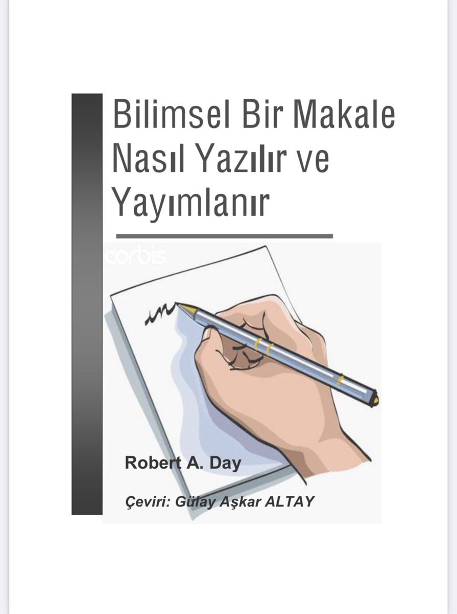 TÜBİTAK’ın öncülüğünde, Robert A. Day tarafından kaleme alınmış, akademik metinlerin nasıl yazılabileceğini dair ayrıntılı bir çeviri eser keşfettim. İçeriği dopdolu. 
Umarım faydası dokunur. ⬇️ 

PDF Link: acare2.tripod.com/academic/rm/Bi…