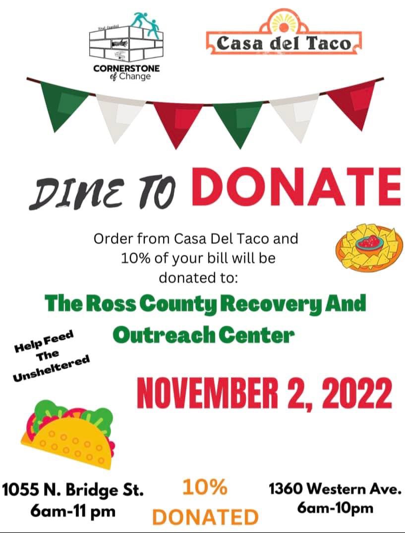OhioCANchange's tweet photo. This is a great opportunity to support the services we provide in our community. Currently we are serving about 100 meals a day six days a week, we will also have a big Thanksgiving and Christmas Dinner planned. This is happening next Wednesday at both Casa Del Taco locations https://t.co/7bpHNdDIwG