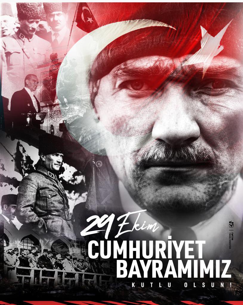 Cumhuriyetin ilk günkü heyecanıyla; açtığın yolda, gösterdiğin hedefe hiç durmadan yürüyoruz! İlelebet payidar kalacak Cumhuriyetimizin 99. yılını kutluyor, Gazi Mustafa Kemal Atatürk ve silah arkadaşlarını saygı, rahmet ve minnetle anıyoruz. 🇹🇷 #29Ekim