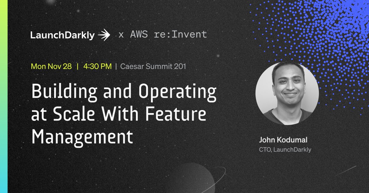 LaunchDarkly is here to launch, control and measure!

Join our co-founder and CTO @jkodumal as he guides you through best practices on ways feature management can optimize development and release processes.

Register for Trajectory today! bit.ly/3CxxNsy