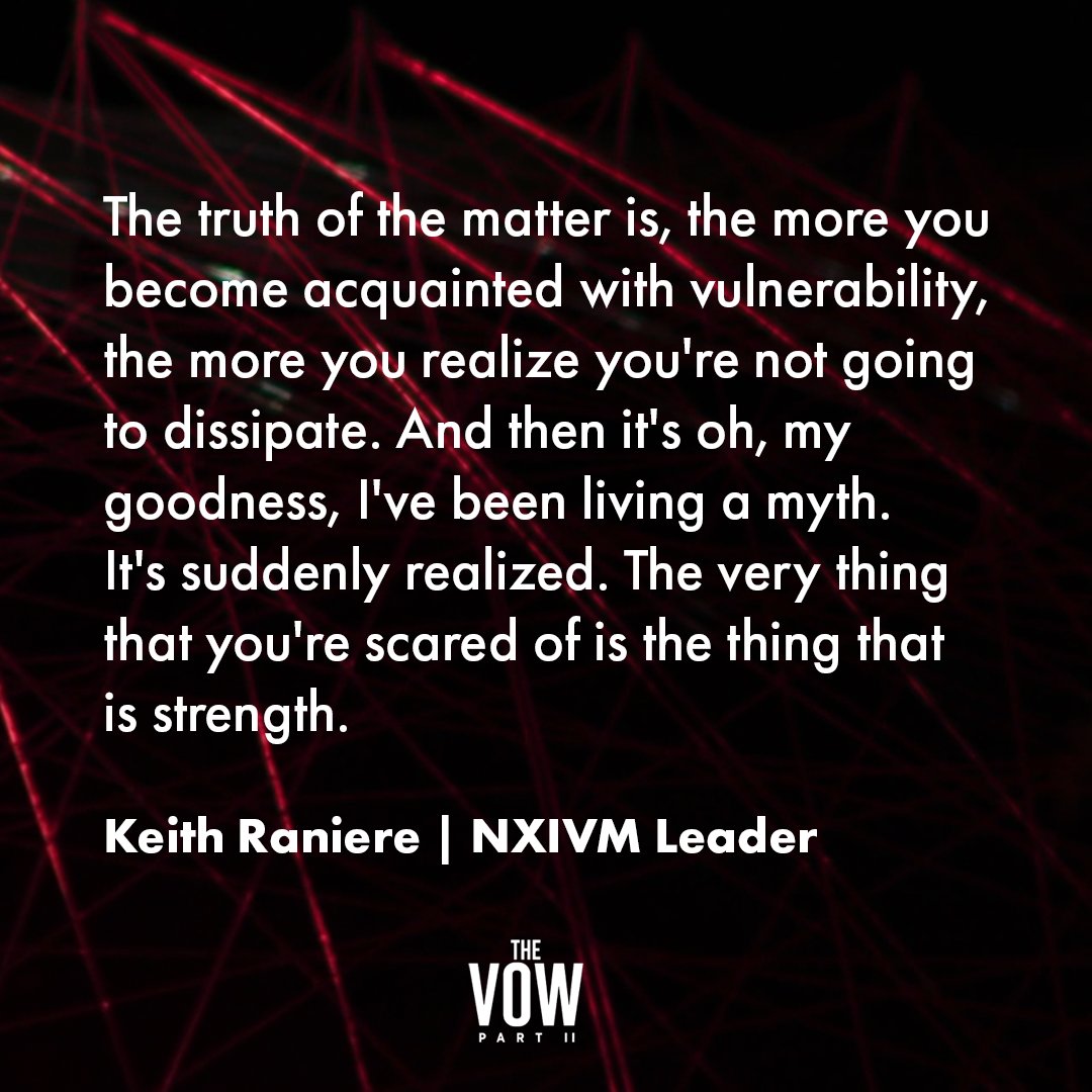 From Keith Raniere himself...

#TheVowHBO Part II is streaming now on @HBOMax