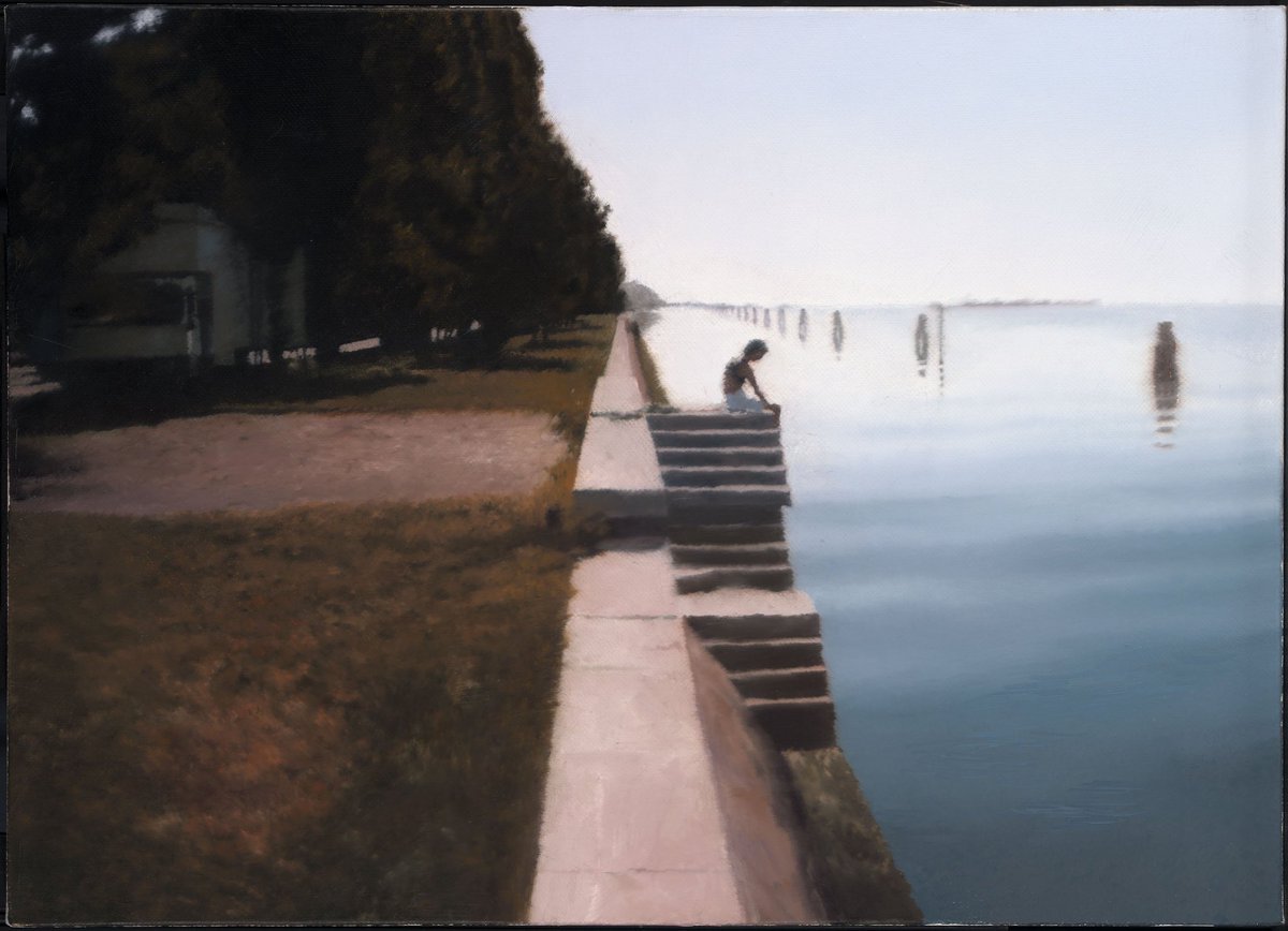 InadeBree's tweet photo. ‘The fortnight in Venice passed quickly and sweetly - 
perhaps too sweetly. I was drowning in honey, stingless …’

Evelyn Waugh, Brideshead Revisited, 1945

Gerhard Richter, Venice Staircase, 1985 https://t.co/T5B60733Z6