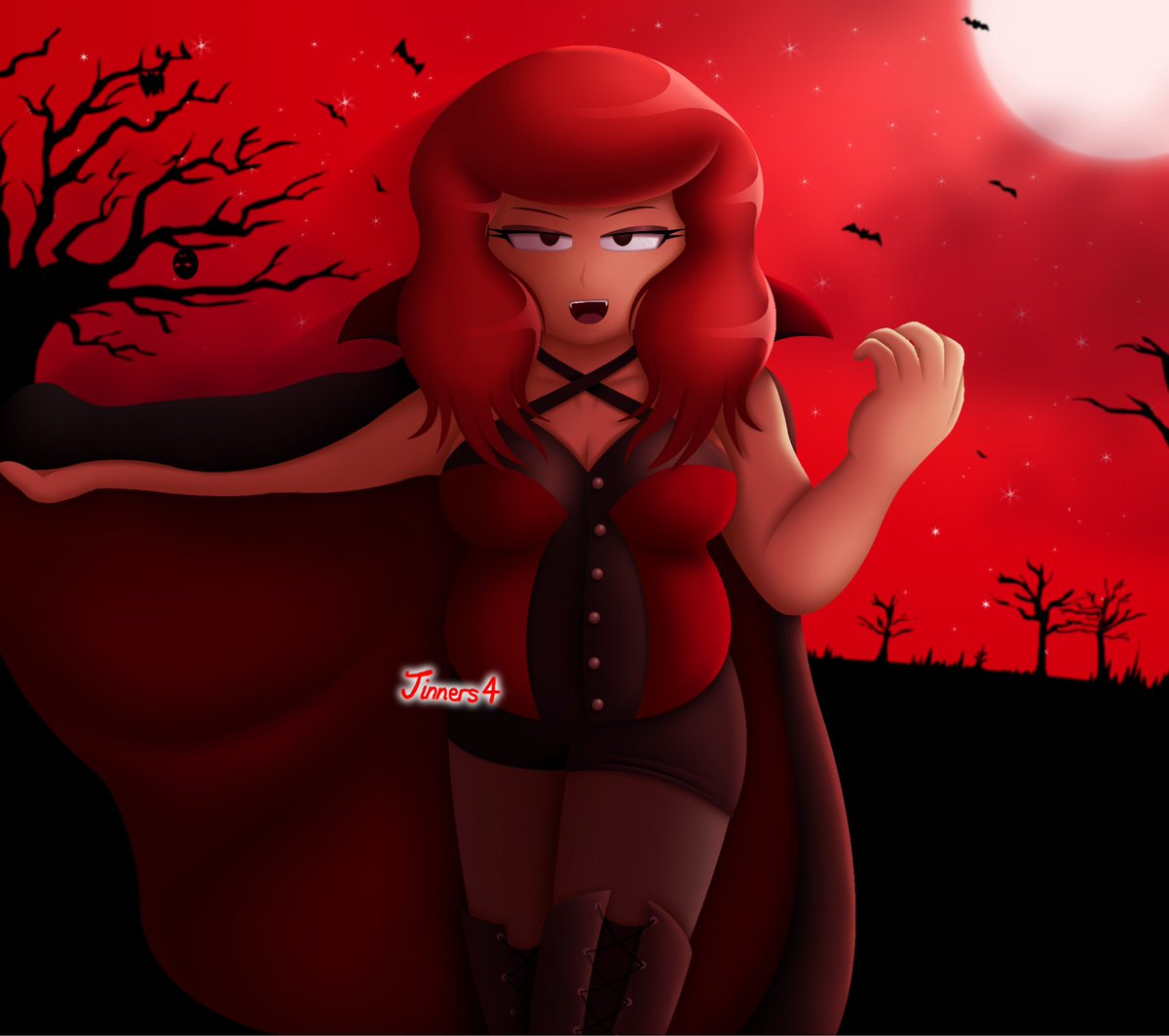 Scarlett as a vampire! #ArtistOnTwitter #Halloween #originalcharacters