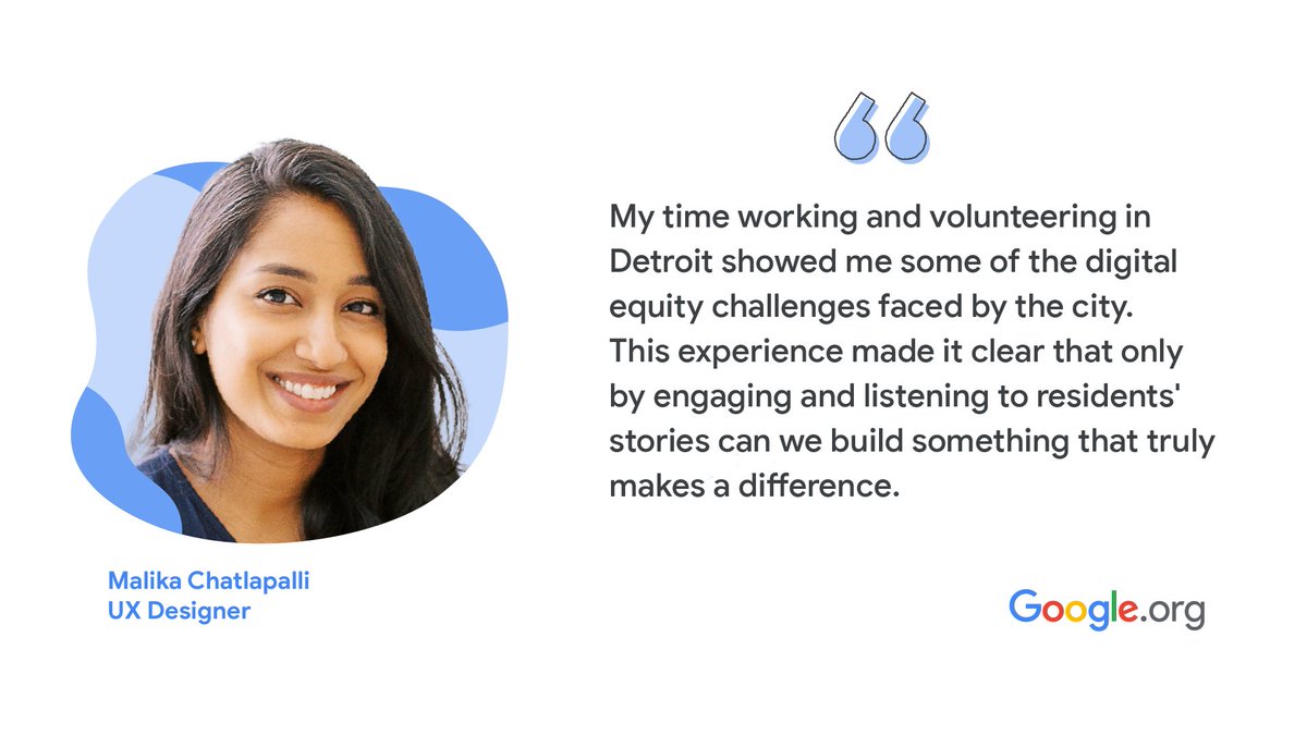 Googleorg's tweet photo. Hear from the #GoogleOrg team providing #ProBono support to the #OpportunityCities project. Together with the @CPI_Foundation, @BeeckCenter &amp; @knightfdn, they are assisting @CityofDetroit, @LongBeachCity, @MaconBibb &amp; @MiamiDadeCounty to develop community-driven solutions. https://t.co/DsJpdcErK6