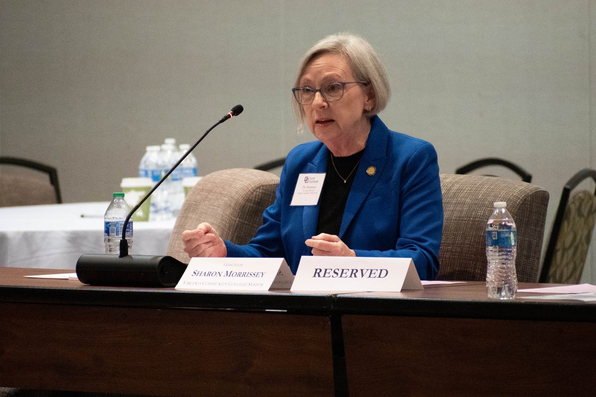 Hunt_Institute's tweet photo. For our final session of #VES22, Secretary Laura Worley Novey of @McGuireWoodsLLP provided opening remarks before @PeterABlake, Dr. Sharon Morrissey, and @makolaabdullah discussed how to link state #HigherEd goals with funding opportunities! #VAEdSummit @VSU_1882 @CommunityCCRC https://t.co/dIgfKdpAif