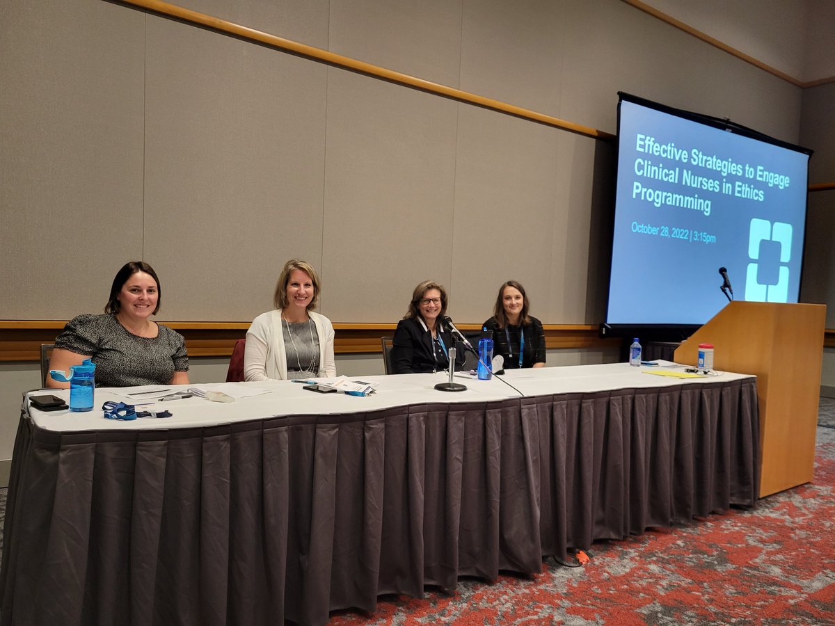 ColeHorsburgh's tweet photo. Happening now in D136 @AmerSocBioHum #ASBH22. Come hear how the @NursE_Program @ClevelandClinic #CCnurses engage clinic nurses in Ethics programming. https://t.co/o4sktoelBy