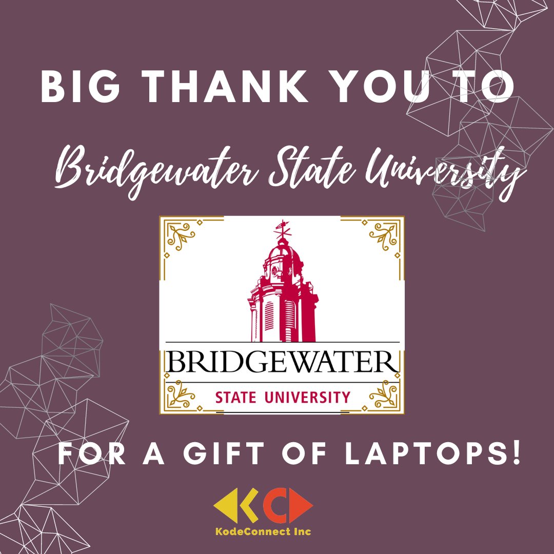 Special thanks to Bridgewater State University for a donation of 6 laptops.  Our immediate needs have been met and then some.  
Thank you!