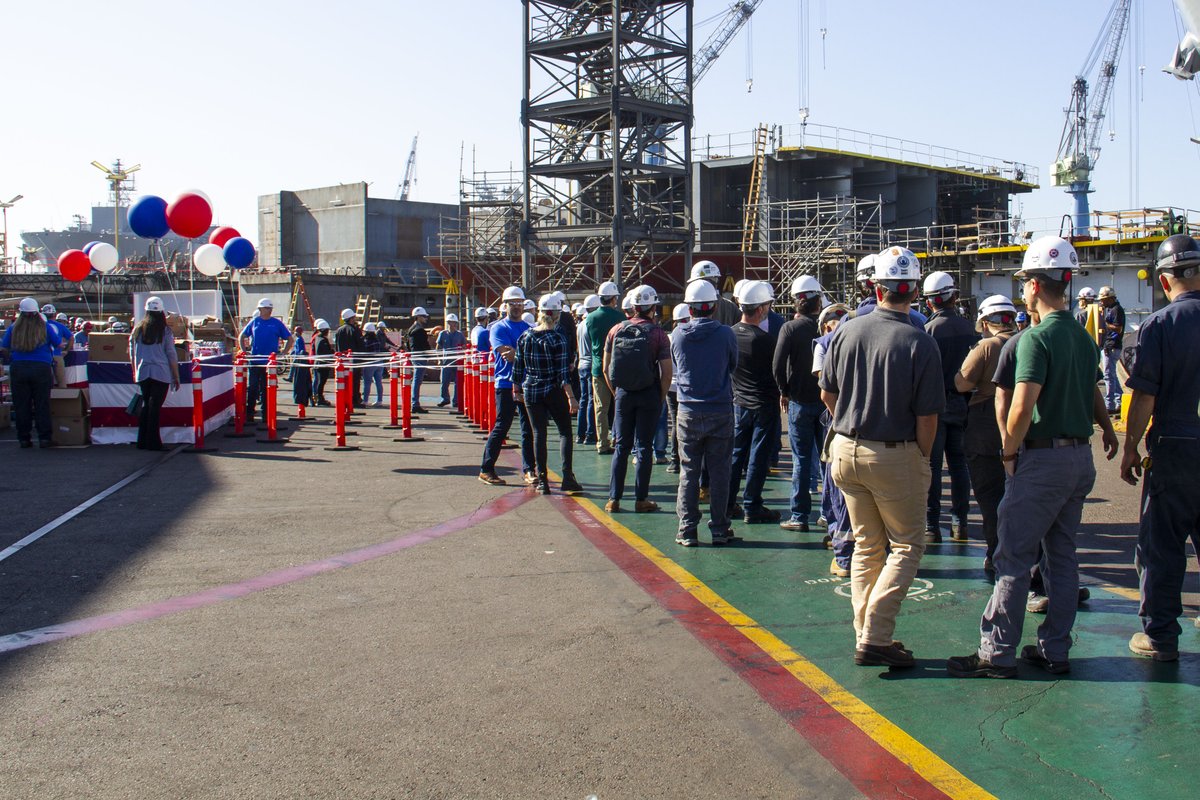 Today, NASSCO hosted an Appreciation Luncheon to say thank you to all our hardworking employees! Employees enjoyed a Jersey Mike’s sandwich while watching the exciting launch of the future USNS Earl Warren (T-AO 207). flic.kr/s/aHBqjAd1iX. #NASSCO #OneNASSCO