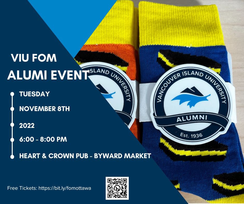 Did you graduate from the Faculty of Management at Vancouver Island University? If you, so you are invited to join us at the Heart and Crown Pub in Ottawa's Byward Market on Nov 8. 
Ticket on EventBrite: 
bit.ly/fomottawa
@VIU_Alumni <a href="/VIUniversity/">VIU</a>