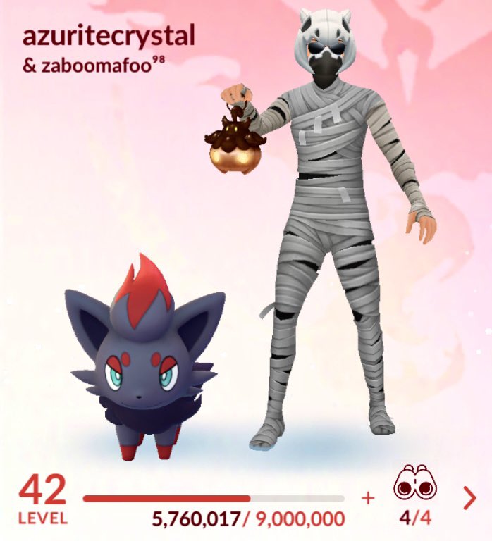 ricciardionline's tweet photo. idk if the fact that my buddy was so powerful had to do with tricky boi’s stats, but gon be hard to top this first #zorua. (but p easy to spot as it’s my buddy now lol.) ngl that g’tina woulda been a helluva weather-boosted catch lol. #pokemongo #halloween #zoruacheck #trickyfox https://t.co/Q35Bg8z642