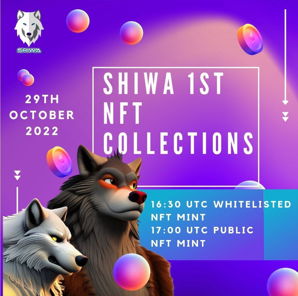 Shiwa_finance's tweet image. 📣Shiwa First NFt Collection Mint📣

Saturday 29 October
16:30 UTC Whitelisted NFT Mint
17:00 UTC Public NFT Mint

First Shiwa NFT Collection
Mint price 0.01 ETH
For mint, your adress needs to have at least 100 USD in Shiwa ETH Tokens
Max 3 NFT minted per wallet
#NFTs