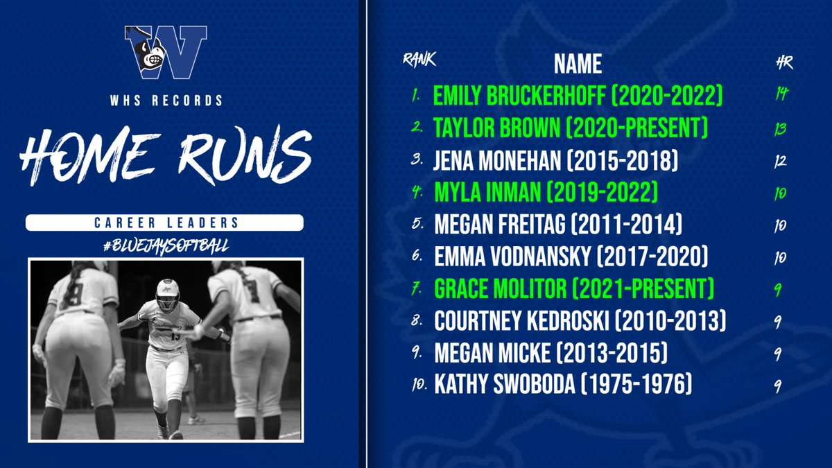 WHSBlueJaysSB's tweet photo. Update! Home Runs - Career WHS https://t.co/jadAcxWD4b