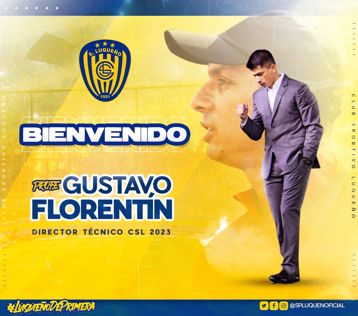 🔵🟡🔵 Sportivo Luqueño hace oficial la contratación de Gustavo Florentin como nuevo Director Técnico del auriazul a través de sus redes sociales.
¡Éxitos profe! 
#ContigoSiempreLuqueño 🔵🟡🔵