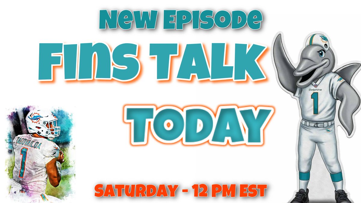 FinsTalkNetwork's tweet photo. Hey #MiamiDolphins fans! Start your Saturday right with some #FinsTalk - Join @BobbyFinsTalk & @Phins2winn at 12 est tomorrow for a new episode of Fins Talk Today : https://t.co/XQ93m69Ifq
#FinsUp #MIAvsDET https://t.co/vGPM01XUOr