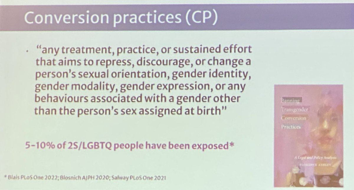 queergranddad's tweet photo. I’m surprised to learn the high percentage of people who attempt self conversion efforts. @travissalway presenting on research of “conversion therapy” at #CBRCSummit https://t.co/66krjyeMhB