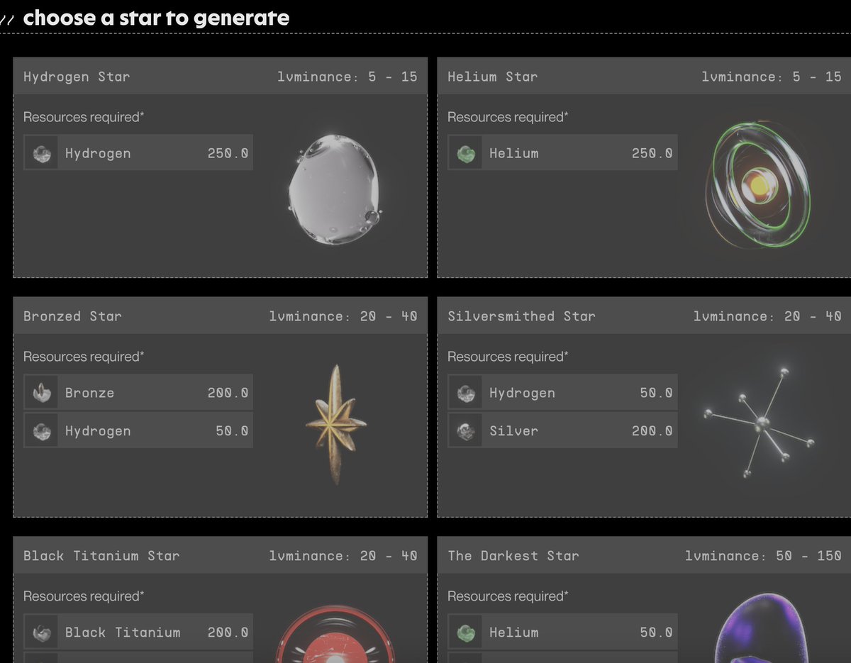 ohhshiny's tweet photo. Yesterday, a mechanism was unveiled to allow works from either collection to become minable as if each was a space artifact in his universe. Each artwork may have different resources, which can then be spent to generate new stars and planets, ownable as @fvckrender artworks. https://t.co/aiTUDAXjIB