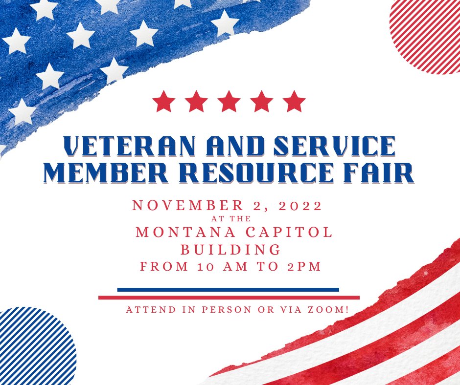 Montana Veterans, Service Members, and Families! Join us in-person or by Zoom, Wednesday, November 2, for our 2022 Veteran and Service Member Employment Training and Employment and Resource Fair. Join us on Zoom: mt-gov.zoom.us/j/82064148339?…