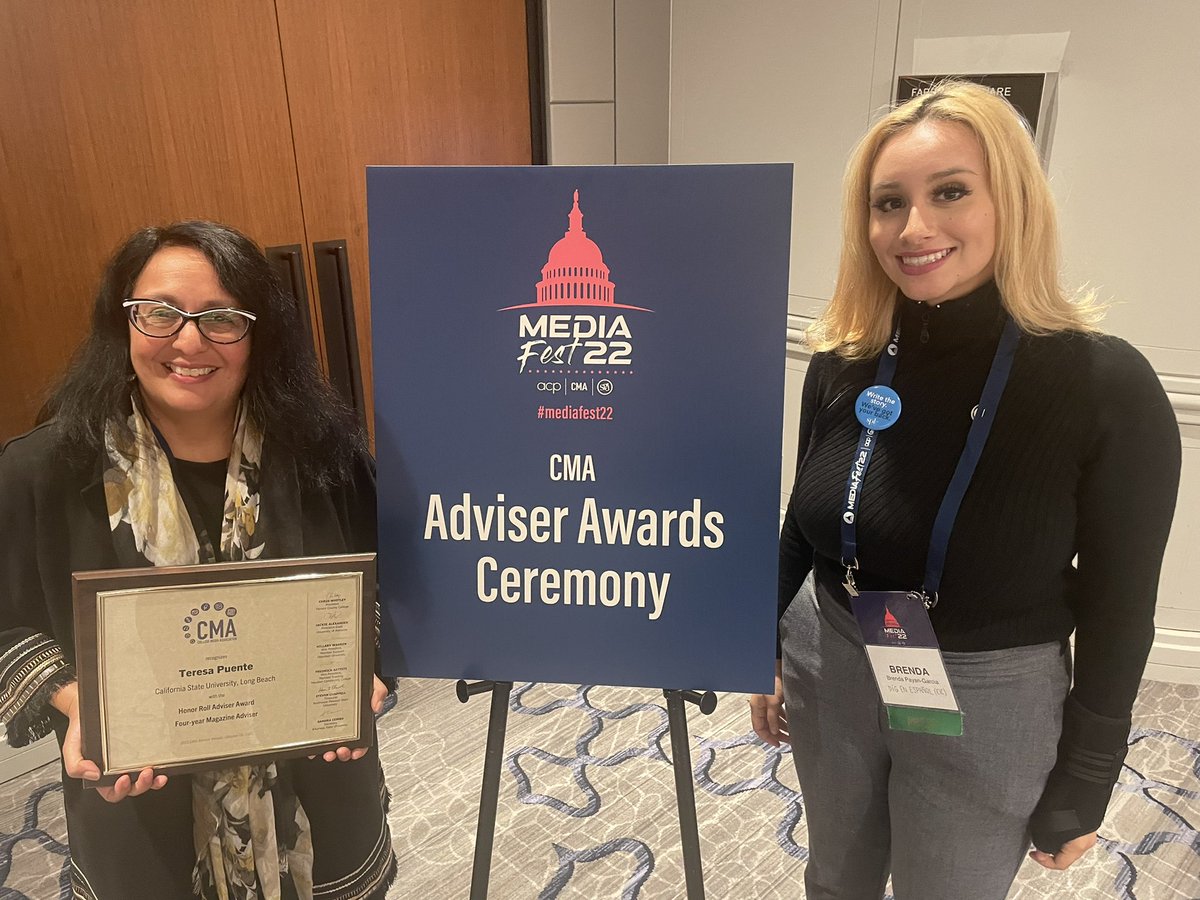 ENYE (Formerly known as DÍG en Español) (@enye__lb) on Twitter photo Felicidades to our Editorial Advisor <a href="/tcpuente/">Teresa Puente</a> for your <a href="/collegemedia/">College Media Association</a> Adviser Award! 🫶 Felicidades to our Editorial Advisor <a href="/tcpuente/">Teresa Puente</a> for your <a href="/collegemedia/">College Media Association</a> Adviser Award! 🫶