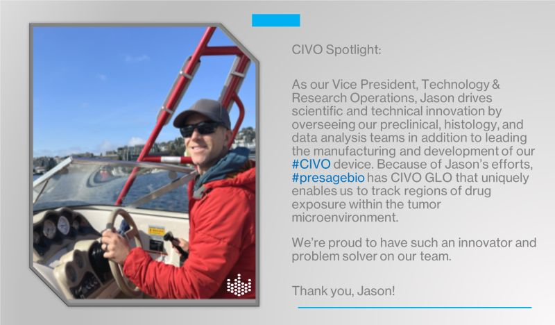 This week, <a href="/presagebio/">Presage Biosciences</a> is shining the spotlight on our Vice President, Technology &amp; Research Operations, Jason Frazier!