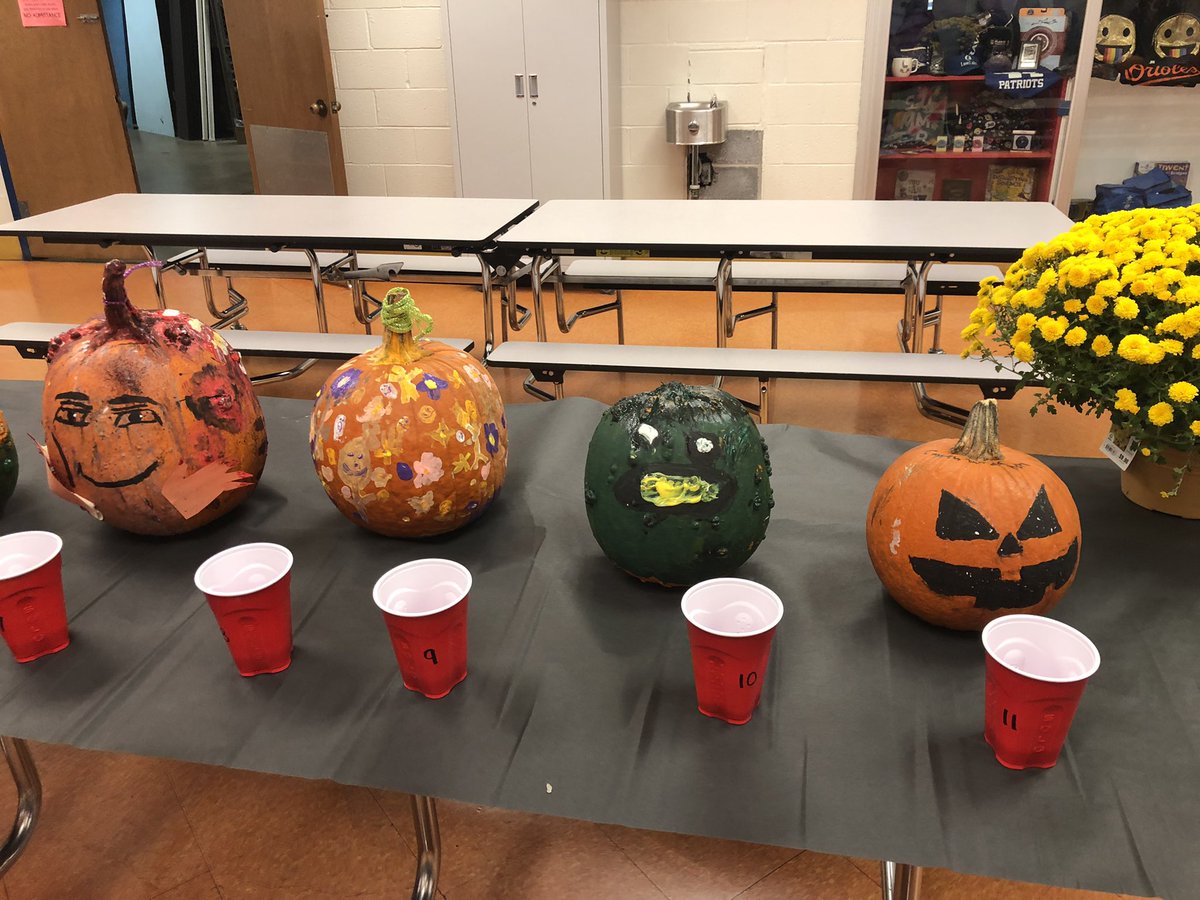 ommsaacps's tweet photo. Some 8th graders had an incentive for positive behavior today where they created pumpkins together! They had 10 mins to come up with a plan and 1 hour to paint. Thank you to Home Depot for your donation! #pbis #Teamwork #DowhatisRightnotwhatiseasy #PatriotPride @SFPartnersAACPS https://t.co/Ti2nAmTCWr