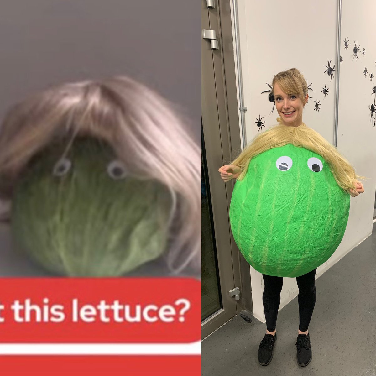 Happy to say I won the Halloween Fancy Dress comp with my homemade “Lettuce that outlived Liz Truss” costume.