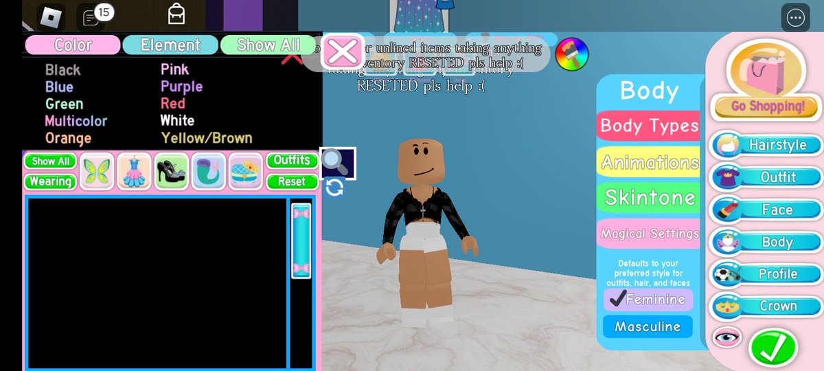 nioORules's tweet photo. #nightbarbie I logged into my account today and joined royale high and found out that my inventory resetted and alot of my items where missing I'm very unpleased with that and I hope you can fix this issue, please 😭 https://t.co/uKrhhfZeRQ