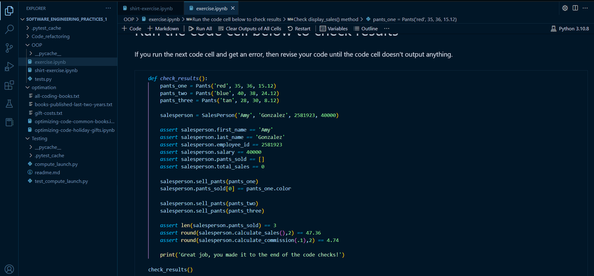 TheDataHokage's tweet image. Day 256 of #300daysofcode👨💻#DataScience #DataAnalytics
Continued improving my code
Build some classes for items sold in a shop and track salesperson performance to practice OOP
Currently building a bot to scrap job posting for a career recommendation AI.