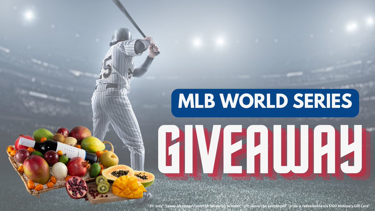 It’s finally here! <a href="/MLB/">MLB</a> #WorldSeries

Enter our #giveaway for a chance to win a #MelissasProduce wine gift basket:

⚾️ Follow <a href="/MelissasProduce/">Melissa's Produce</a>
⚾️ RT &amp; like this post
⚾️ Reply with who you’re rooting for: <a href="/astros/">Houston Astros</a> or <a href="/Phillies/">Philadelphia Phillies</a>
⚾️ Tag a friend!

#RedOctober #LevelUp #Postseason
