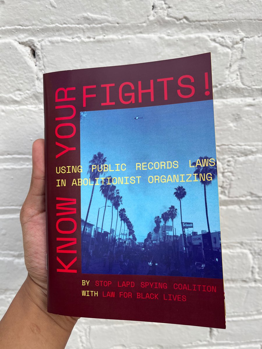 KNOW YOUR FIGHTS! Using Public Records Laws in Abolitionist Organizing

Read and share our new zine: stoplapdspying.org/knowyourfights/