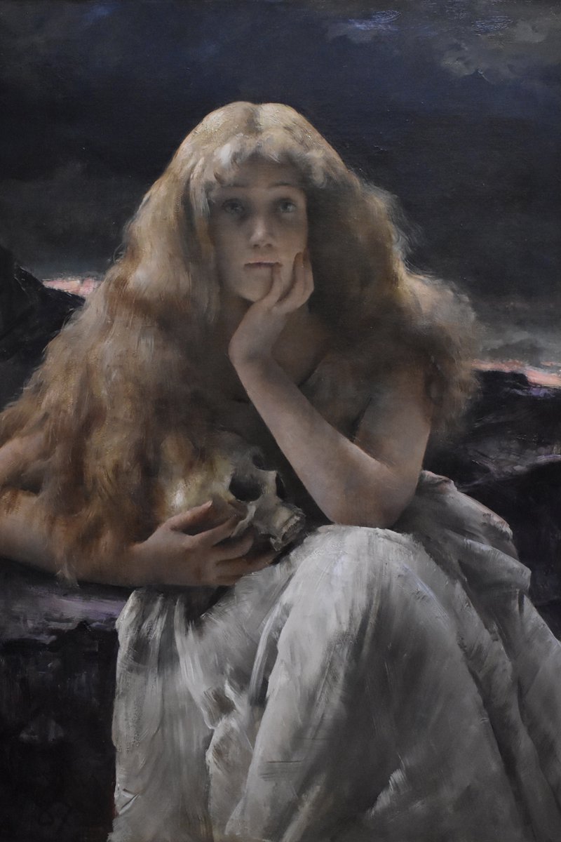 wikivictorian's tweet photo. Mary Magdalene, by Belgian painter Alfred Stevens (1887). Museum of Fine Arts, Ghent. https://t.co/n35bWB10rx