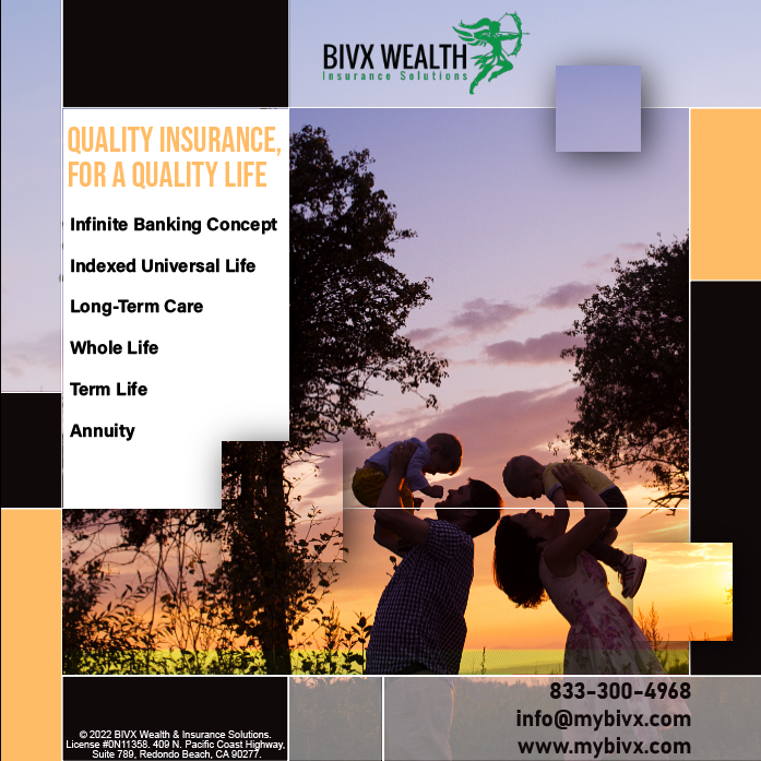 Quality coverage for quality living.
Call BIVX at 833-300-4968 or email at info@mybivx.com
#BIVX #life #qualityinsurance #protection #security