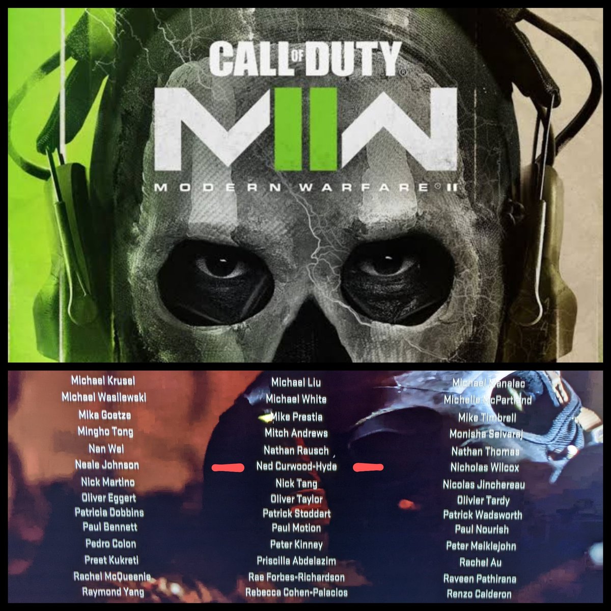 __lemoned__'s tweet photo. Never a dull day when you're in the MW2 credits 😎 Smashing job by our friends at @InfinityWard and the many teams around the world who contributed to this. https://t.co/5xPOKaQXOC