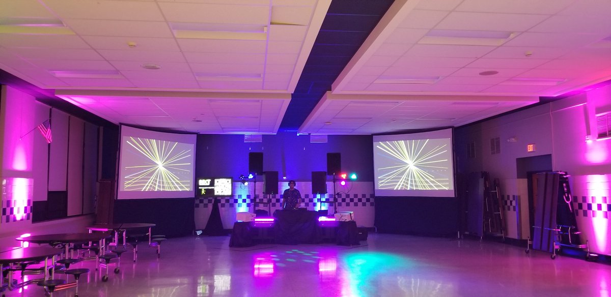 BCSMSHS's tweet photo. Getting ready for our Middle School Fall Festival Fun Night!  The DJ is set up! https://t.co/N3ySCm72Z7