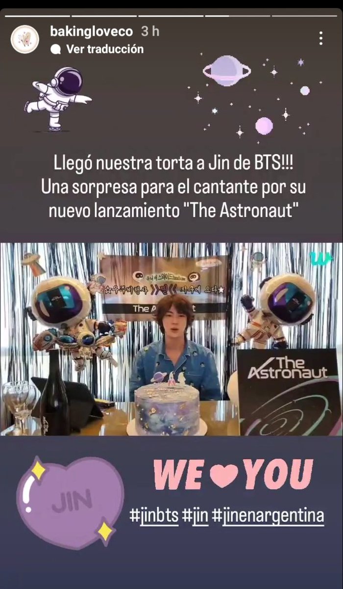 BTStreamArg's tweet photo. La torta que usó Jin en su live está mañana,la hizo una pastelera Argentina, le quedó realmente hermosa!!!! 

#JinEnArgetina @BTS_twt https://t.co/cWHgNR4NmK