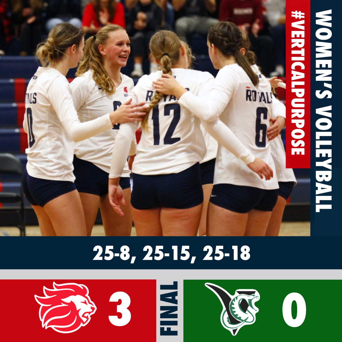RedeemerRoyals's tweet photo. @RedeemerRoyals women’s volleyball sweeps @collegeboreal 3-0 on the road (25-8, 25-15, 25-18) @redeemer_u #ruroyalfamily #verticalpurpose https://t.co/2U2o0YLFz7