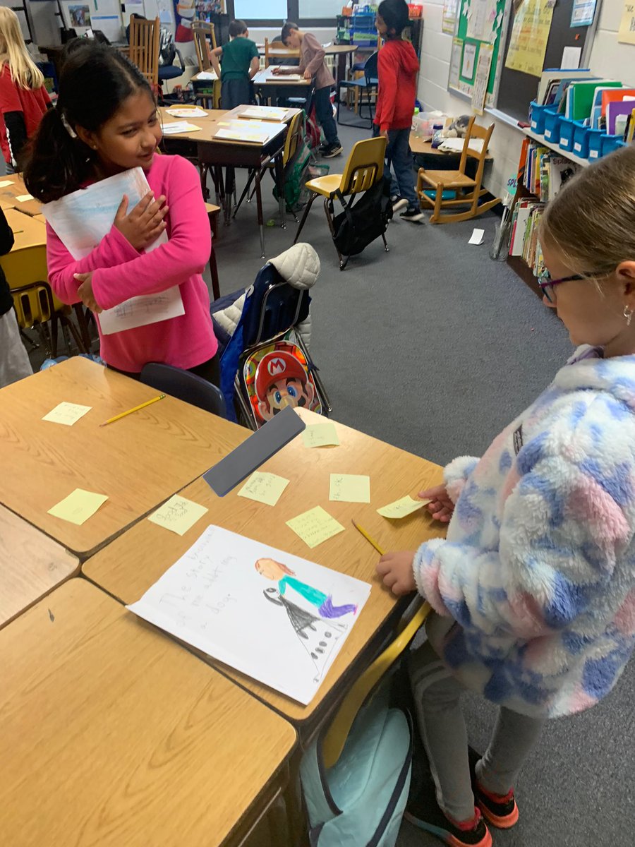 Today we celebrated our personal narratives with gallery walks through each second grade class and left positive post-its. Ss loved giving out the positives but were so excited to read what others had written for them!  <a href="/oakhilles/">Oak Hill Elementary</a>