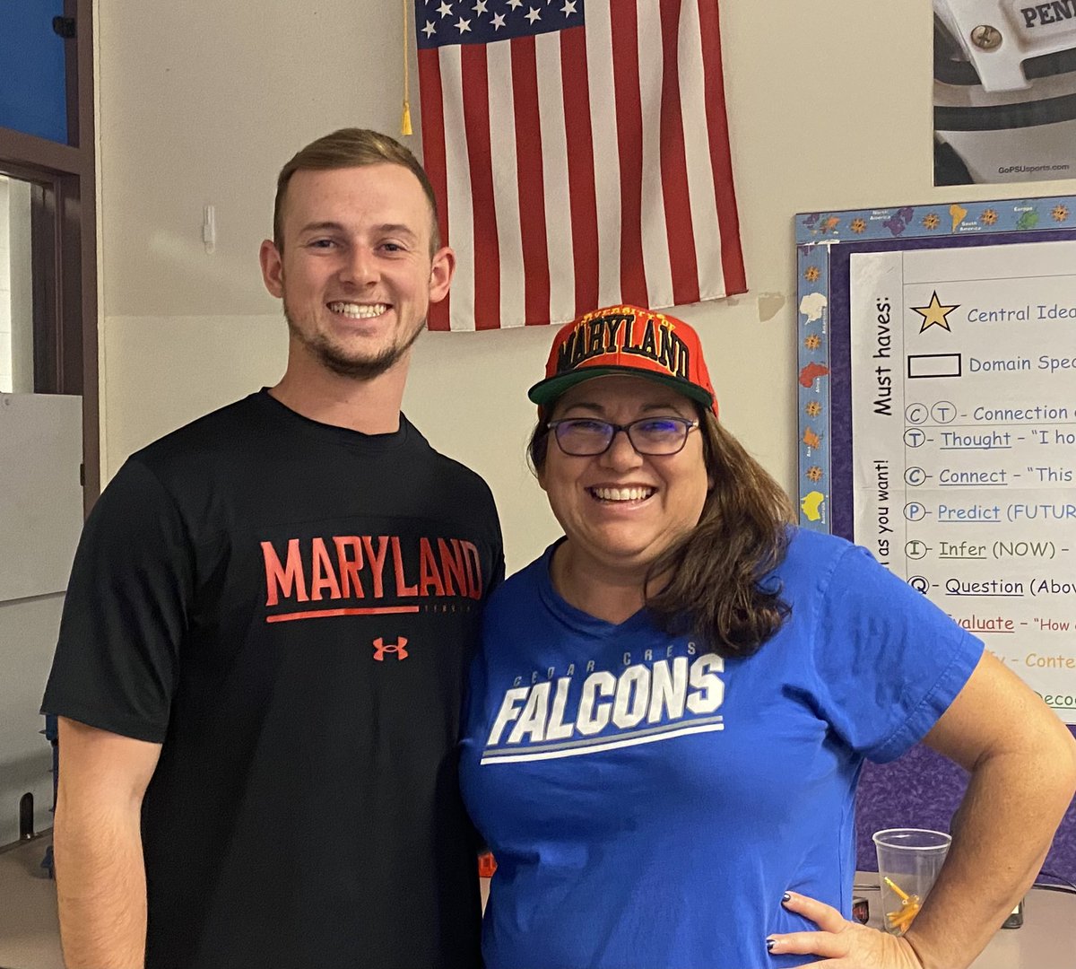 ALWAYS a big <a href="/C_Ryland38/">Chad Ryland</a> fan! A great role model to his classmates in 3rd grade and now a great role model as a college athlete! Thanks for the visit and talking to our #CCMS students! #FalconPride
